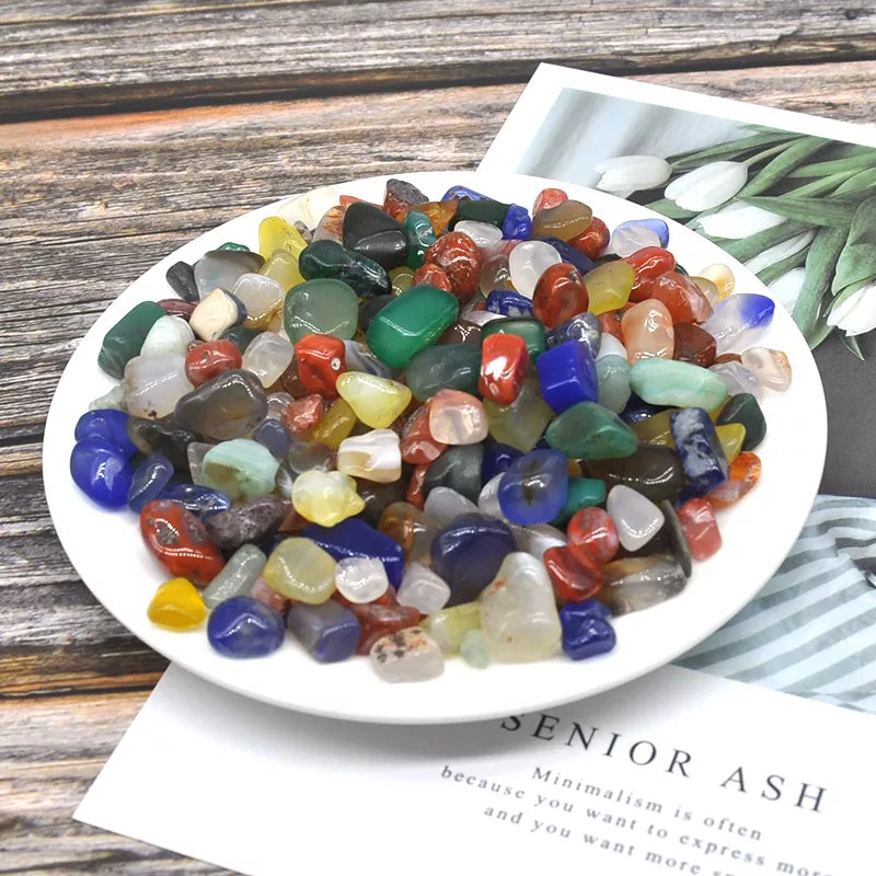 Small Natural Colour Agate Stones And Crystals Gravel  Healing Energy