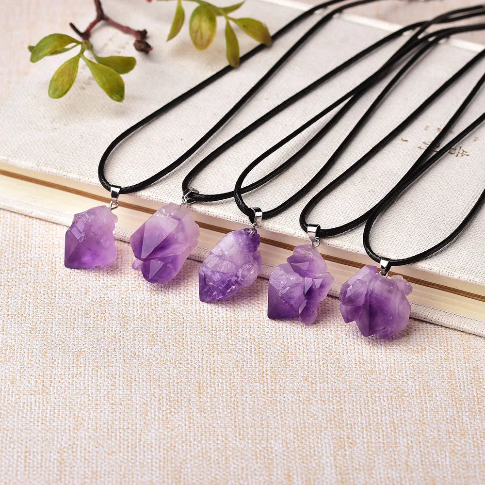 Natural Amethyst Fashion Pendant Raw Crystals jewelry