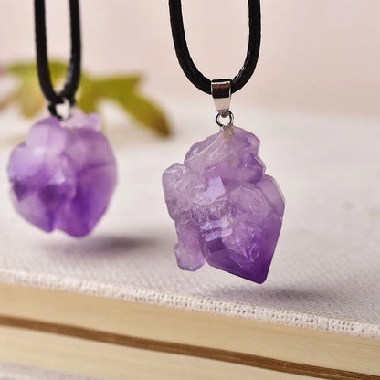 Natural Amethyst Fashion Pendant Raw Crystals jewelry