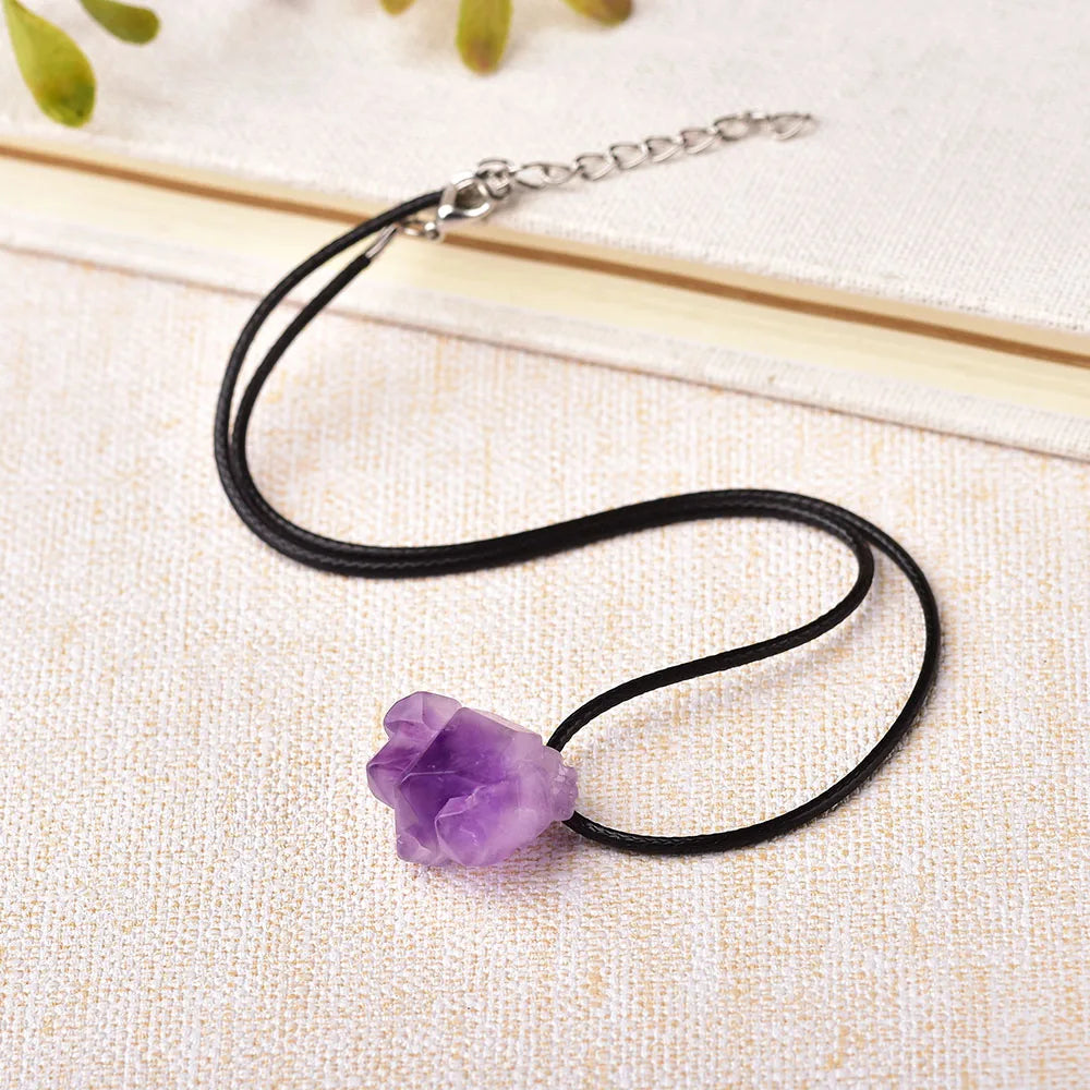 Natural Amethyst Fashion Pendant Raw Crystals jewelry