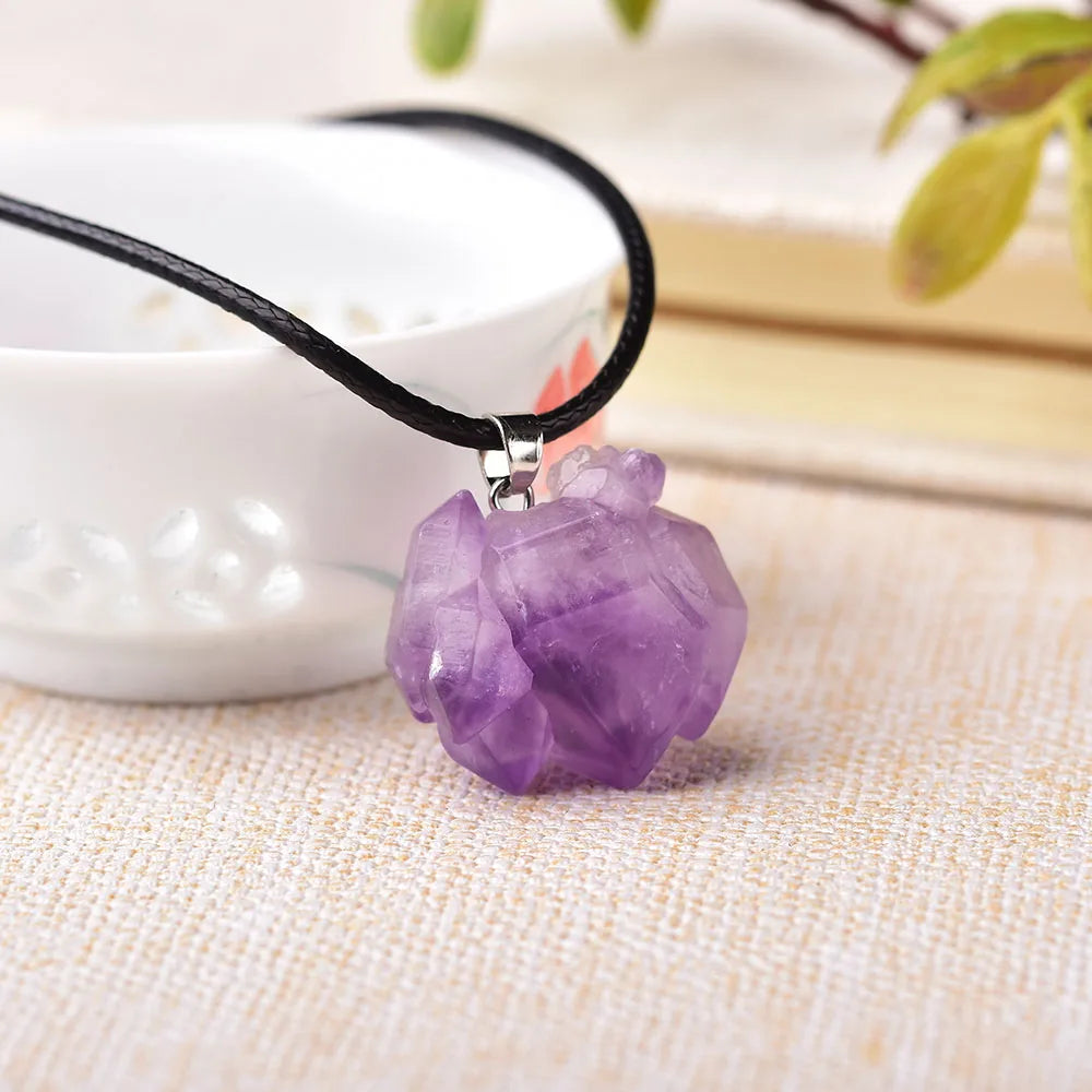 Natural Amethyst Fashion Pendant Raw Crystals jewelry