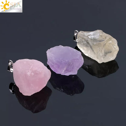 Pendant NecklaceNatural Healing Gems  Irregular