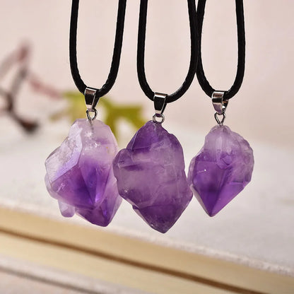 Natural Amethyst Fashion Pendant Raw Crystals jewelry