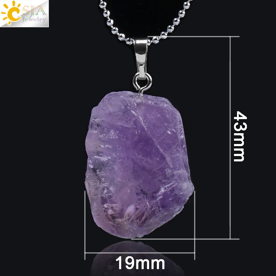 Pendant NecklaceNatural Healing Gems  Irregular