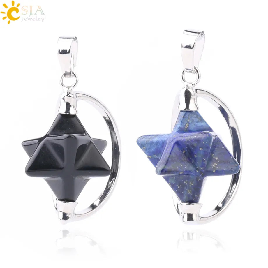 Merkabah Pendant for Necklace Natural Healing Stone Jewelry