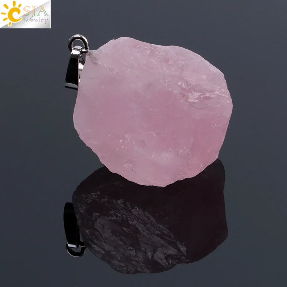 Pendant NecklaceNatural Healing Gems  Irregular