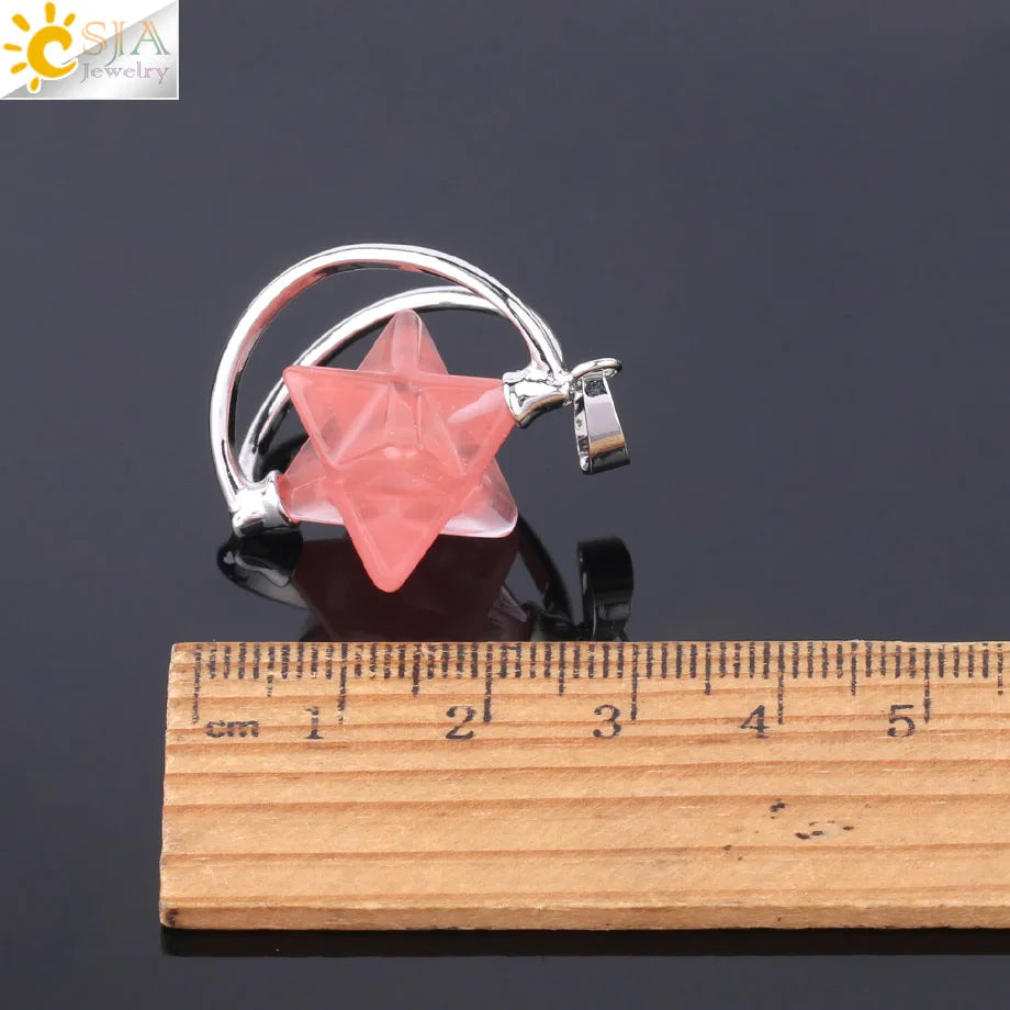 Merkabah Pendant for Necklace Natural Healing Stone Jewelry