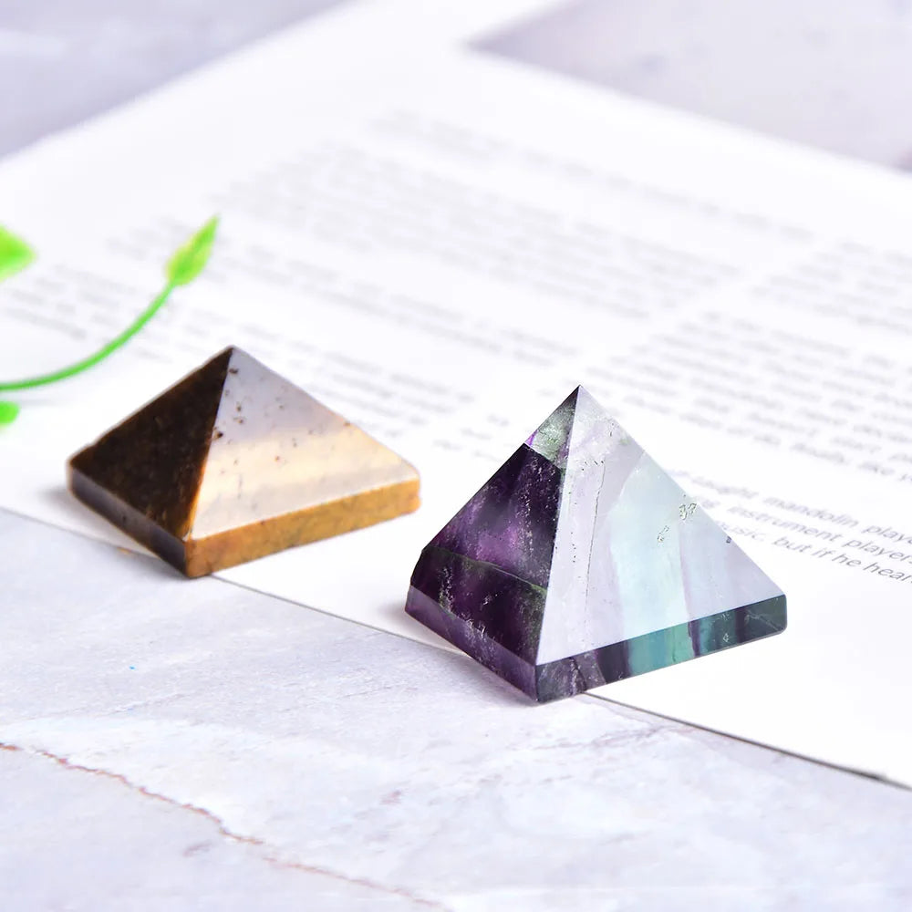 Natural Crystal Pyramid Fluorite Quartz  and other Healing Stone varaiety  Home Decor Handmade small shapes