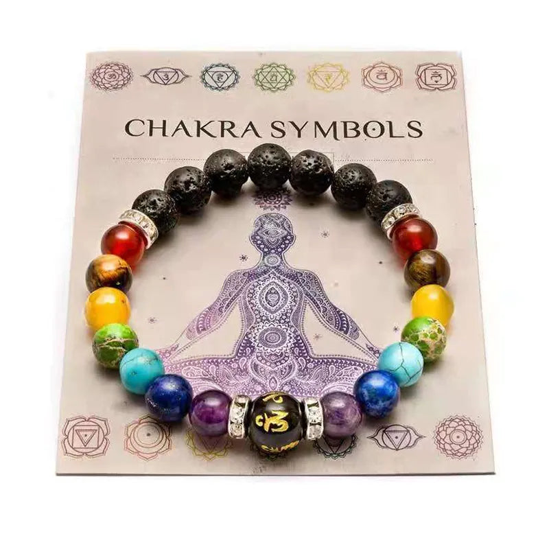 7 Chakra Bracelet with  Natural Crystal  Jewelry