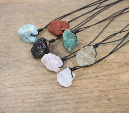 Pendants Necklace, Natural Raw Stone Jewelry