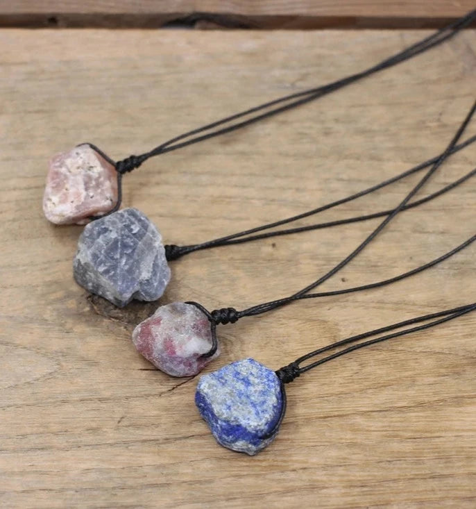 Pendants Necklace, Natural Raw Stone Jewelry