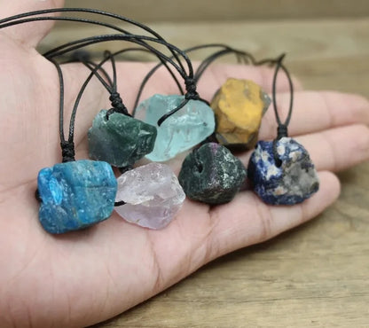 Pendants Necklace, Natural Raw Stone Jewelry