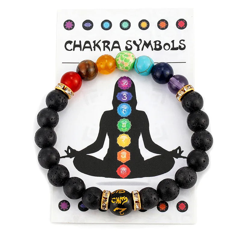 7 Chakra Bracelet with  Natural Crystal  Jewelry