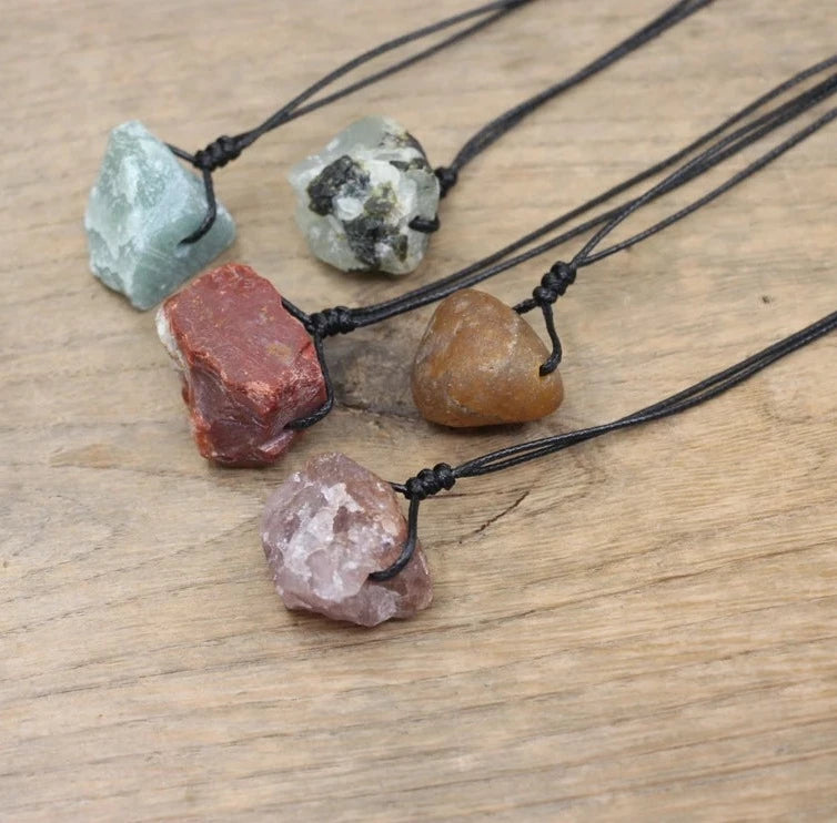 Pendants Necklace, Natural Raw Stone Jewelry