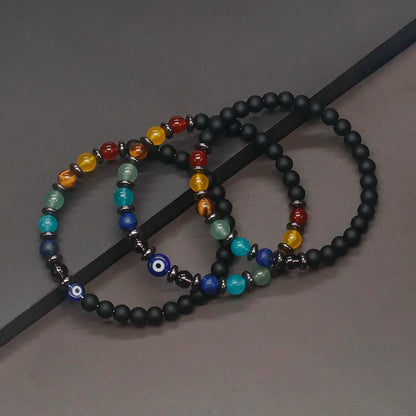 Magnetic Hematite  6mm & Yoga 7 Chakra  Bracelet to help you Lost Weight.  Spiritual Jewelry