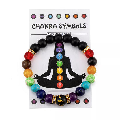 7 Chakra Bracelet with  Natural Crystal  Jewelry