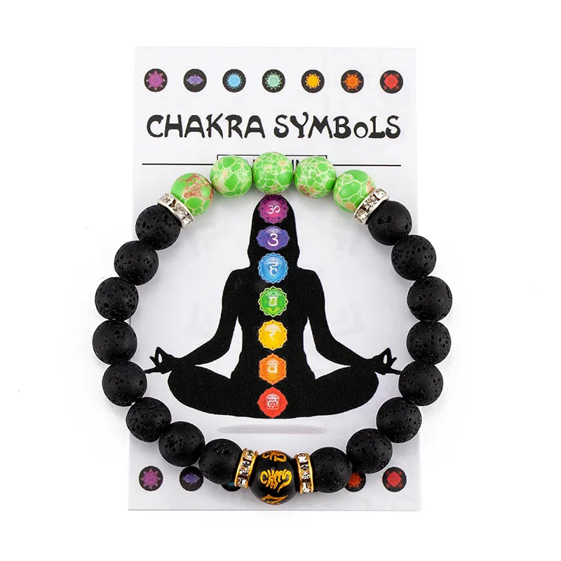 7 Chakra Bracelet with  Natural Crystal  Jewelry