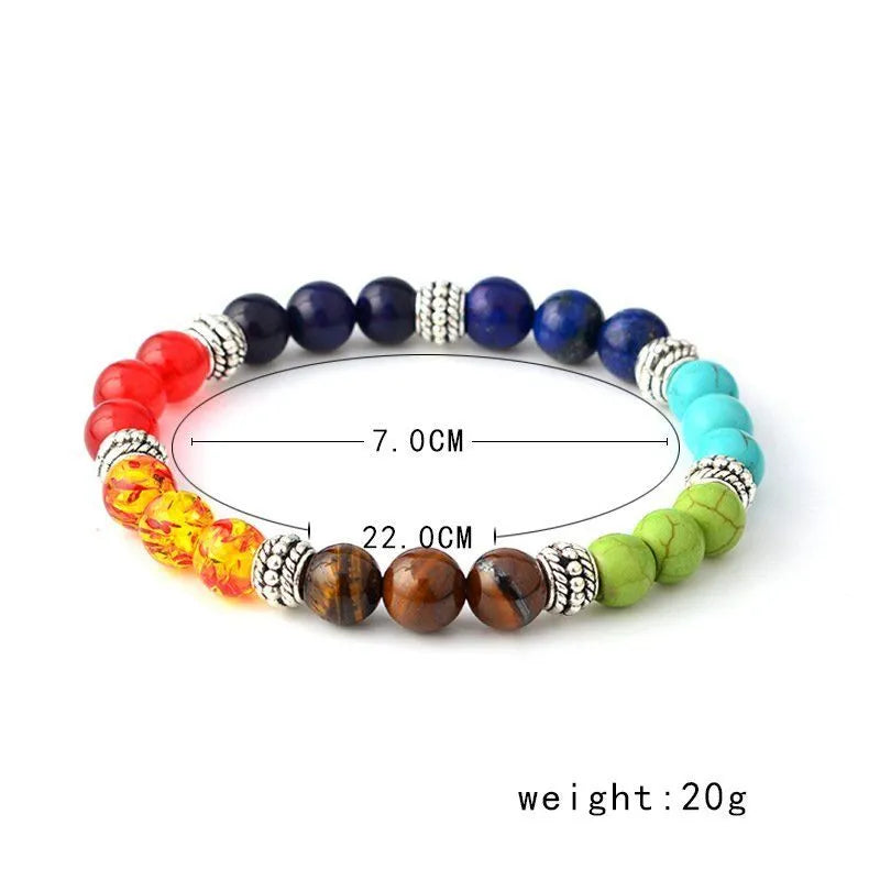 7 Chakra Gem Stone Beads Pendant Necklace Women & Chakra Bracelet Jewelry Set