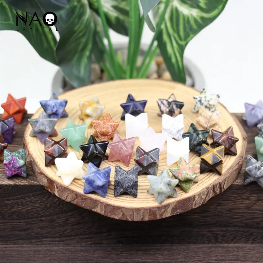 14mm Merkaba Star Natural Gemstone Jewelry