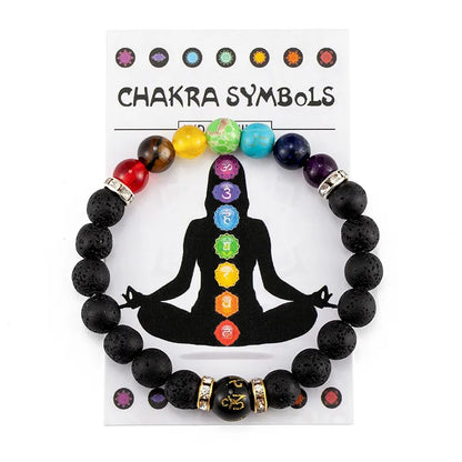 7 Chakra Bracelet with  Natural Crystal  Jewelry