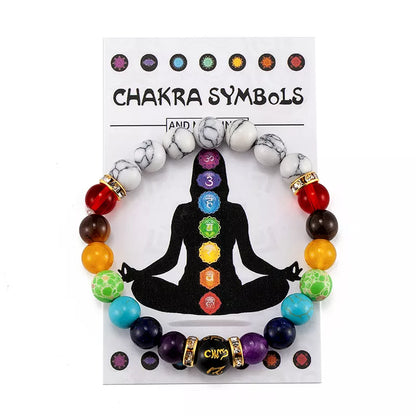 7 Chakra Bracelet with  Natural Crystal  Jewelry