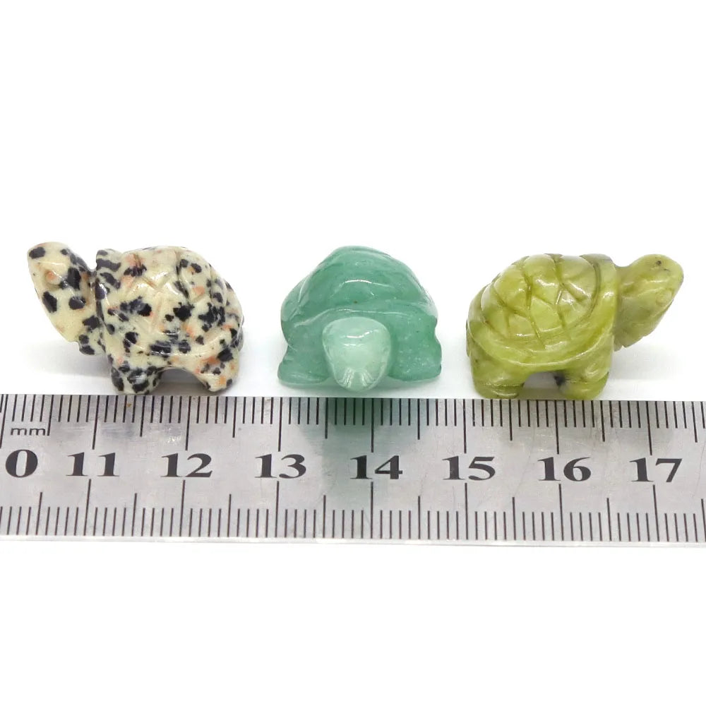 Mini Turtle Tortoise Natural Healing Crystals Carved Home Decor